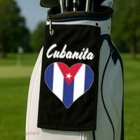Cubanita Women Cuba Flag Hear Golf Towel thumb 2
