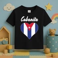 Cubanita Women Cuba Flag Hear Toddler T-Shirt thumb 3