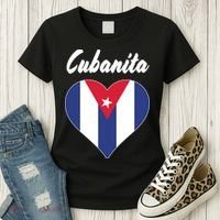 Cubanita Women Cuba Flag Hear Women's T-Shirt thumb 3