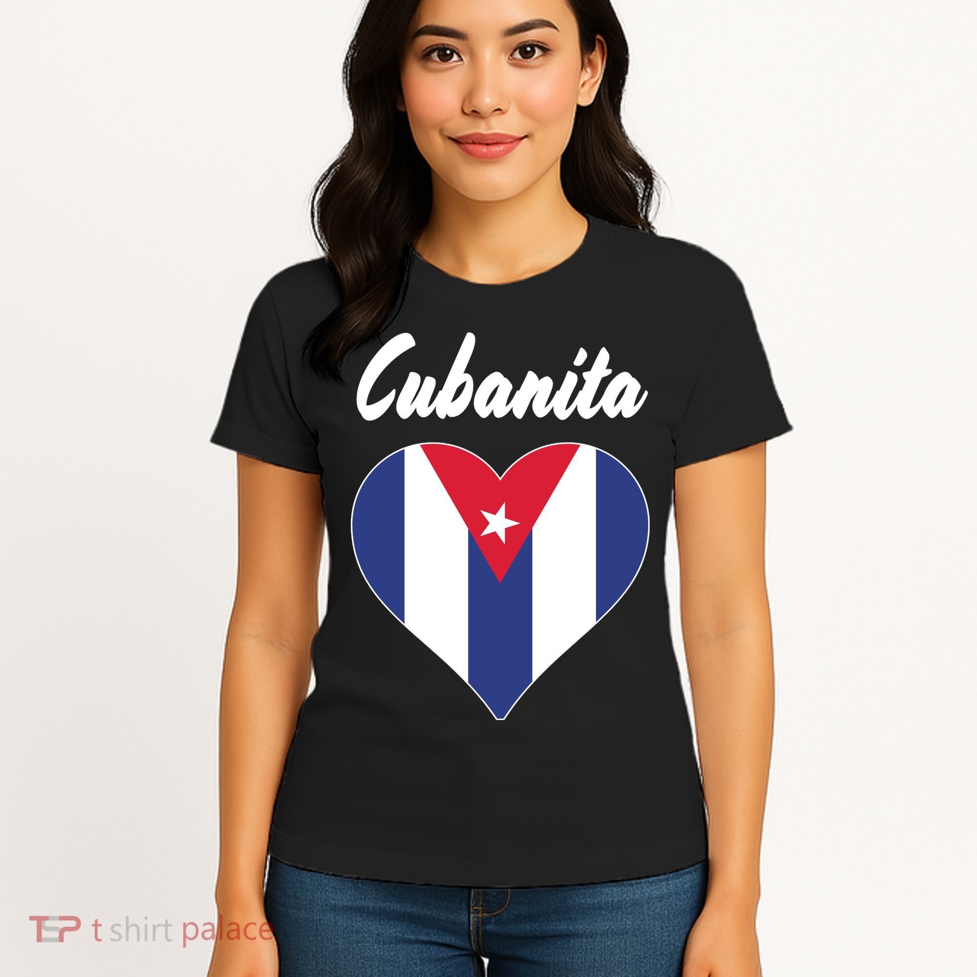 Cubanita Women Cuba Flag Hear Women's T-Shirt