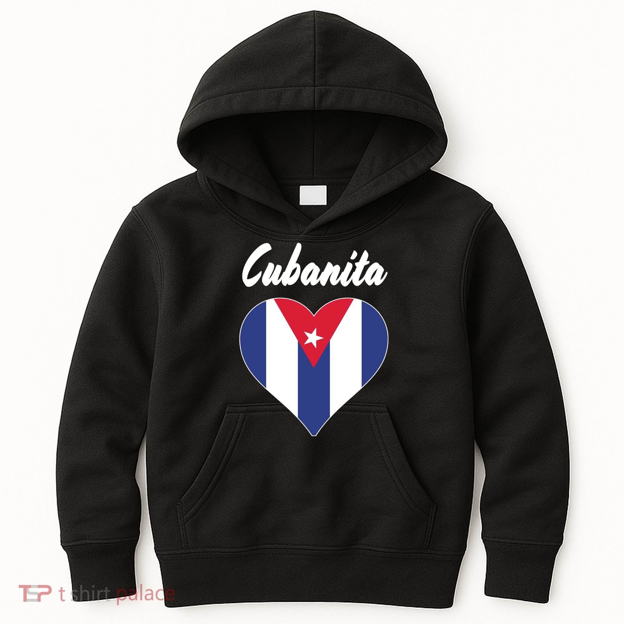 Cubanita Women Cuba Flag Hear Kids Hoodie