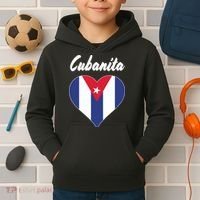 Cubanita Women Cuba Flag Hear Kids Hoodie thumb 2