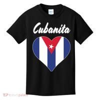 Cubanita Women Cuba Flag Hear Kids T-Shirt thumb 0