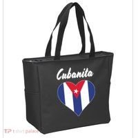 Cubanita Women Cuba Flag Hear Tote Bag thumb 2