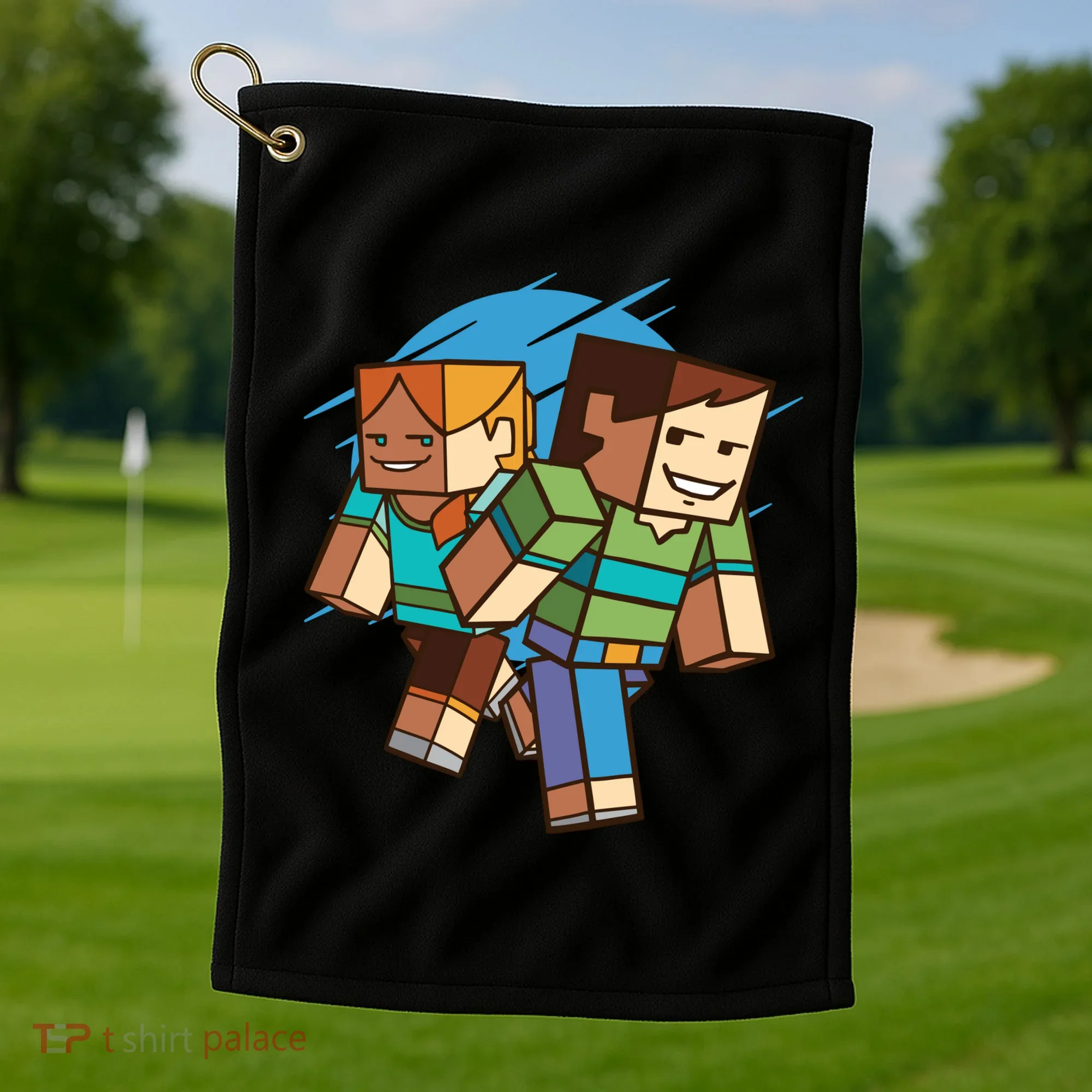 Cubic People Cartoon Golf Towel