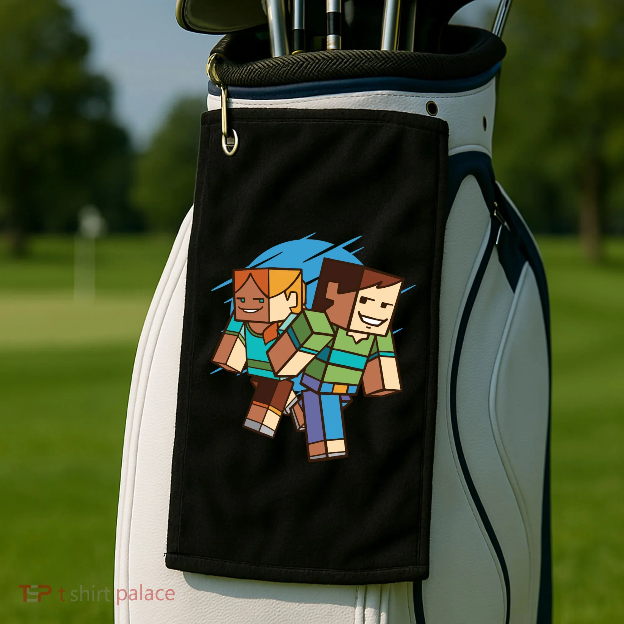 Cubic People Cartoon Golf Towel