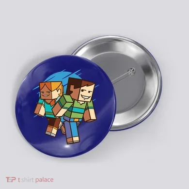 Cubic People Cartoon Button