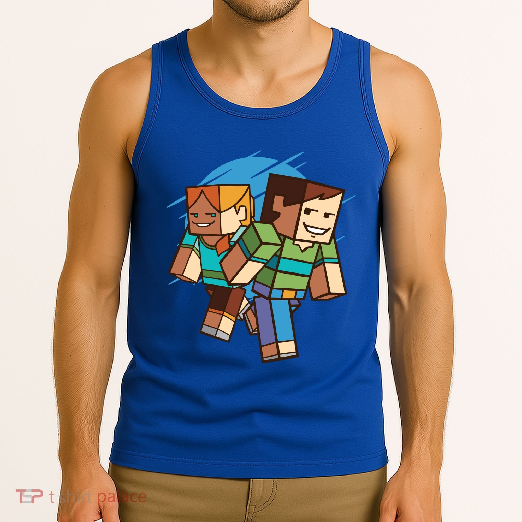 Cubic People Cartoon Tank Top