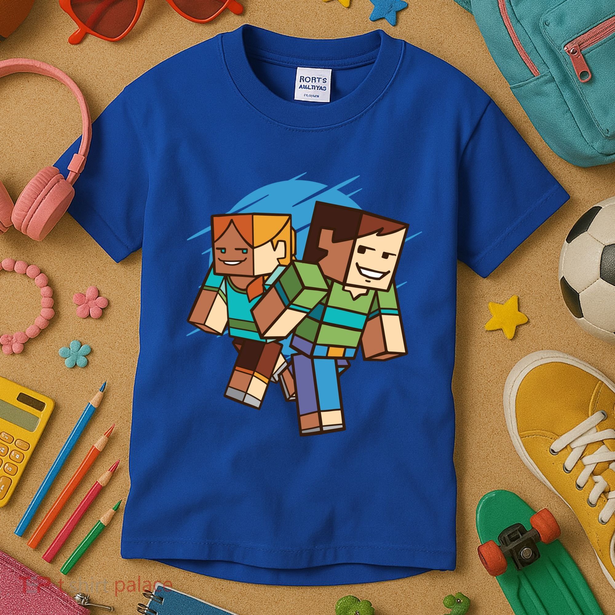 Cubic People Cartoon Kids T-Shirt