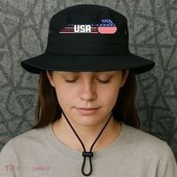 Cool USA Curling Team Sports Logo Bucket Hat thumb 3