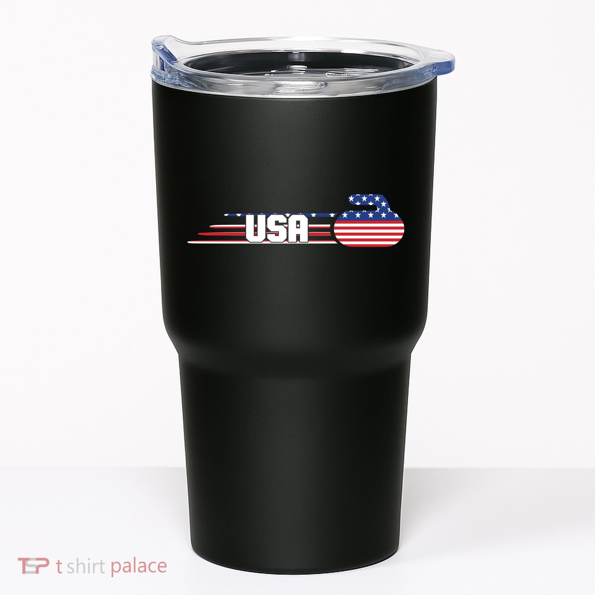 Cool USA Curling Team Sports Logo Tumbler