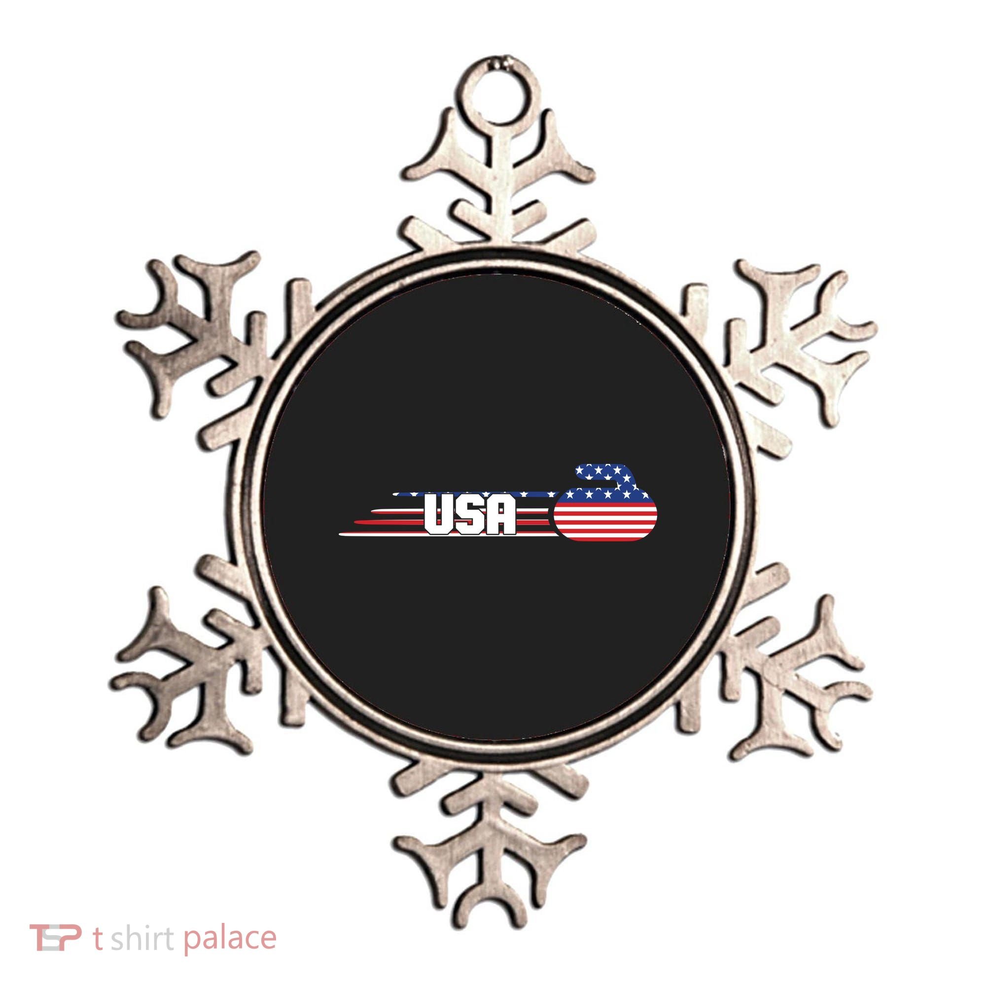 Cool USA Curling Team Sports Logo Ornament