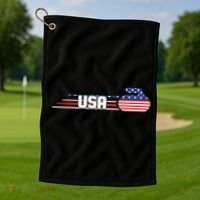 Cool USA Curling Team Sports Logo Golf Towel thumb 1