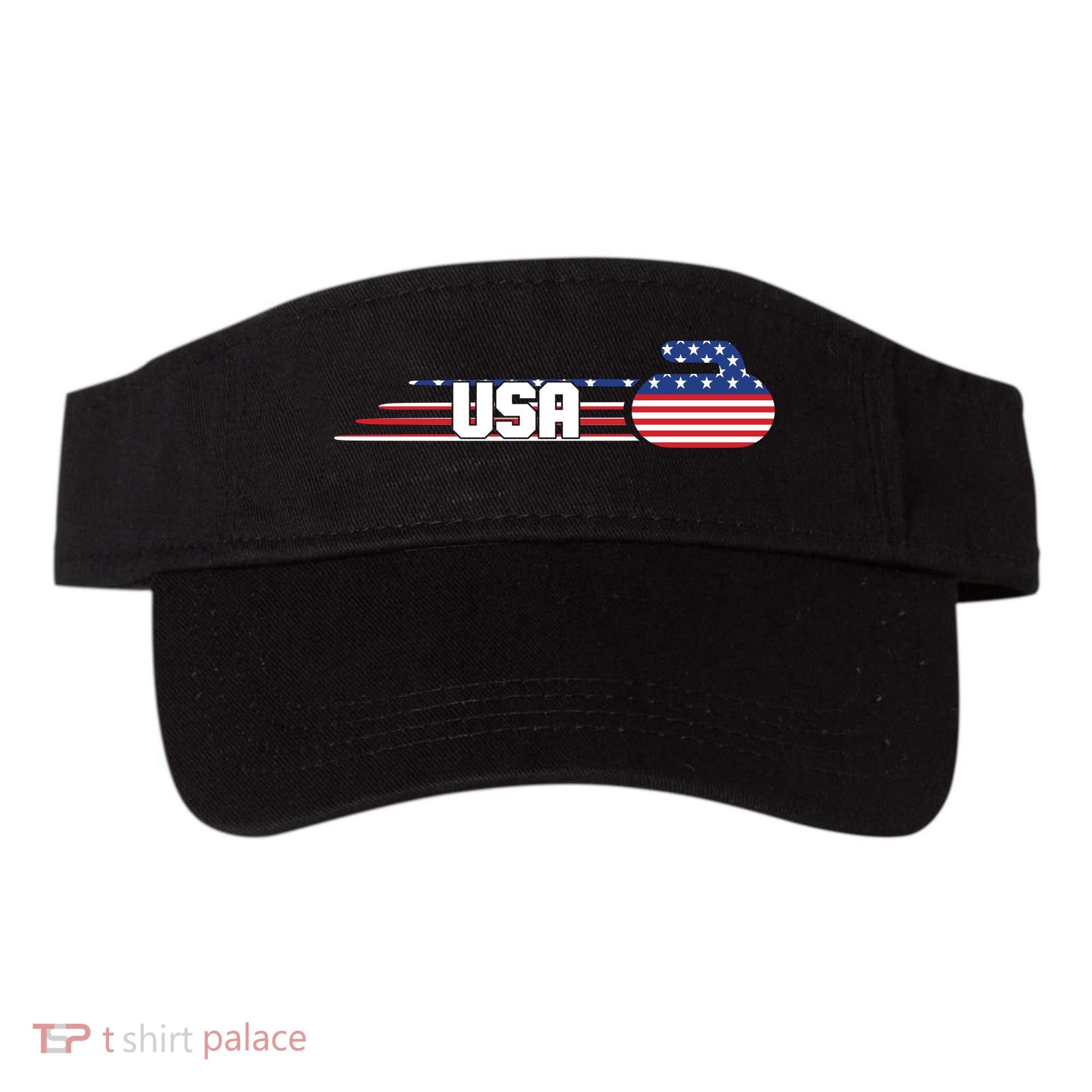 Cool USA Curling Team Sports Logo Visor