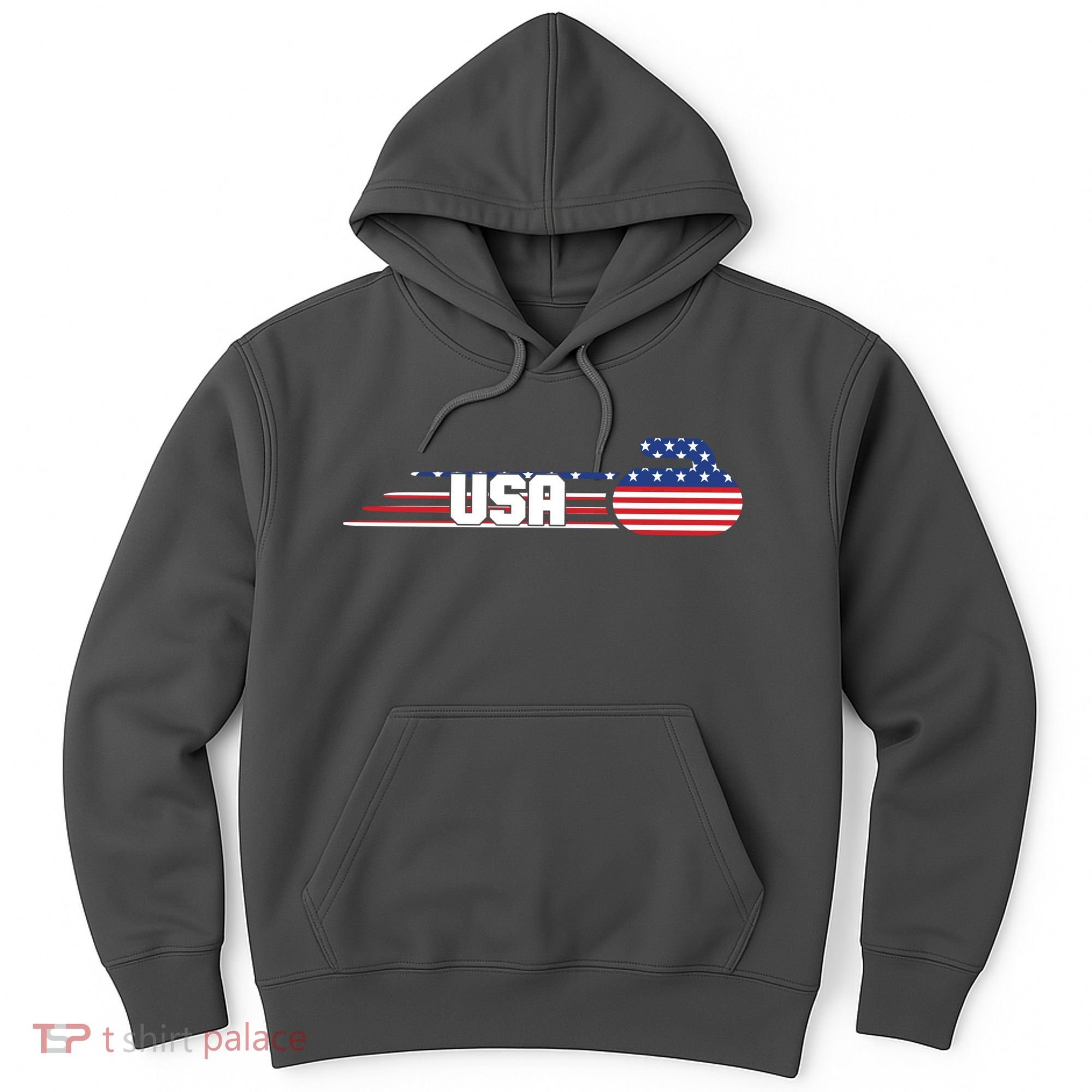 Cool USA Curling Team Sports Logo Hoodie