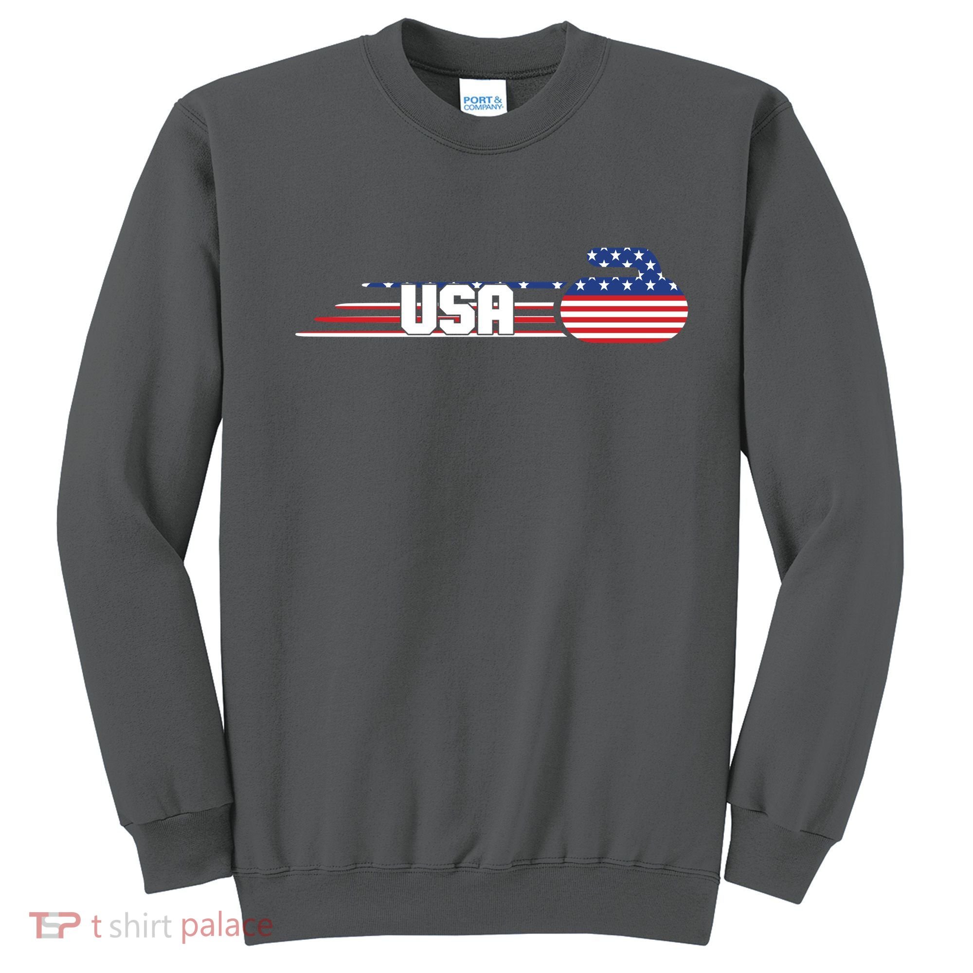 Cool USA Curling Team Sports Logo Sweatshirt