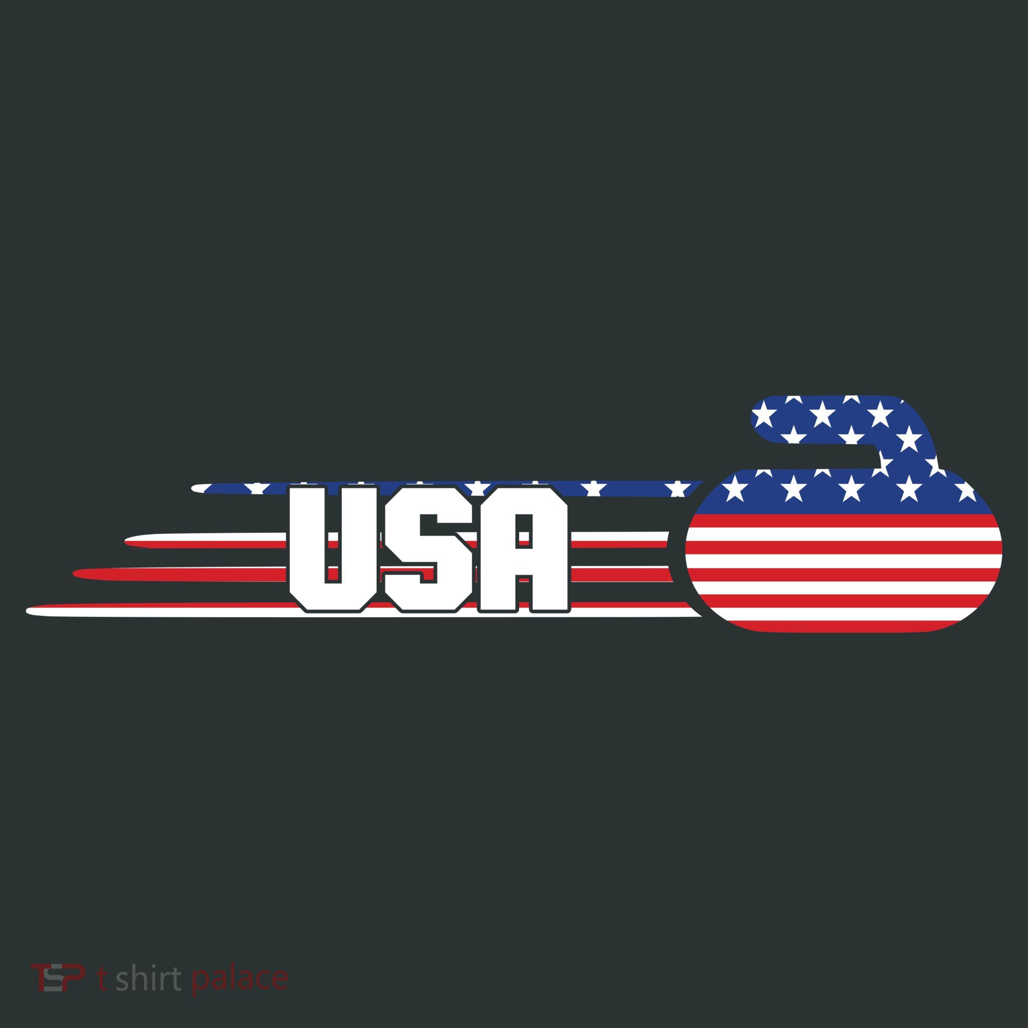 Cool USA Curling Team Sports Logo T-Shirt