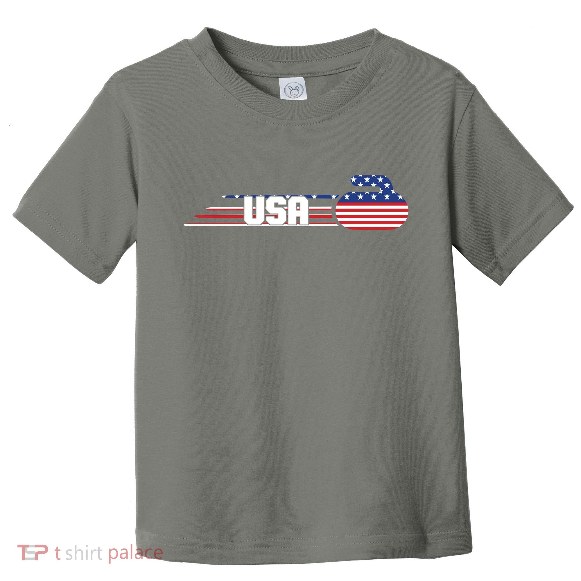 Cool USA Curling Team Sports Logo Toddler T-Shirt