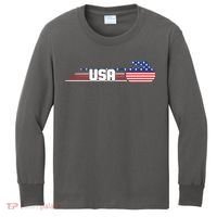 Cool USA Curling Team Sports Logo Kids Long Sleeve Shirt thumb 0