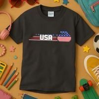 Cool USA Curling Team Sports Logo Kids T-Shirt thumb 3