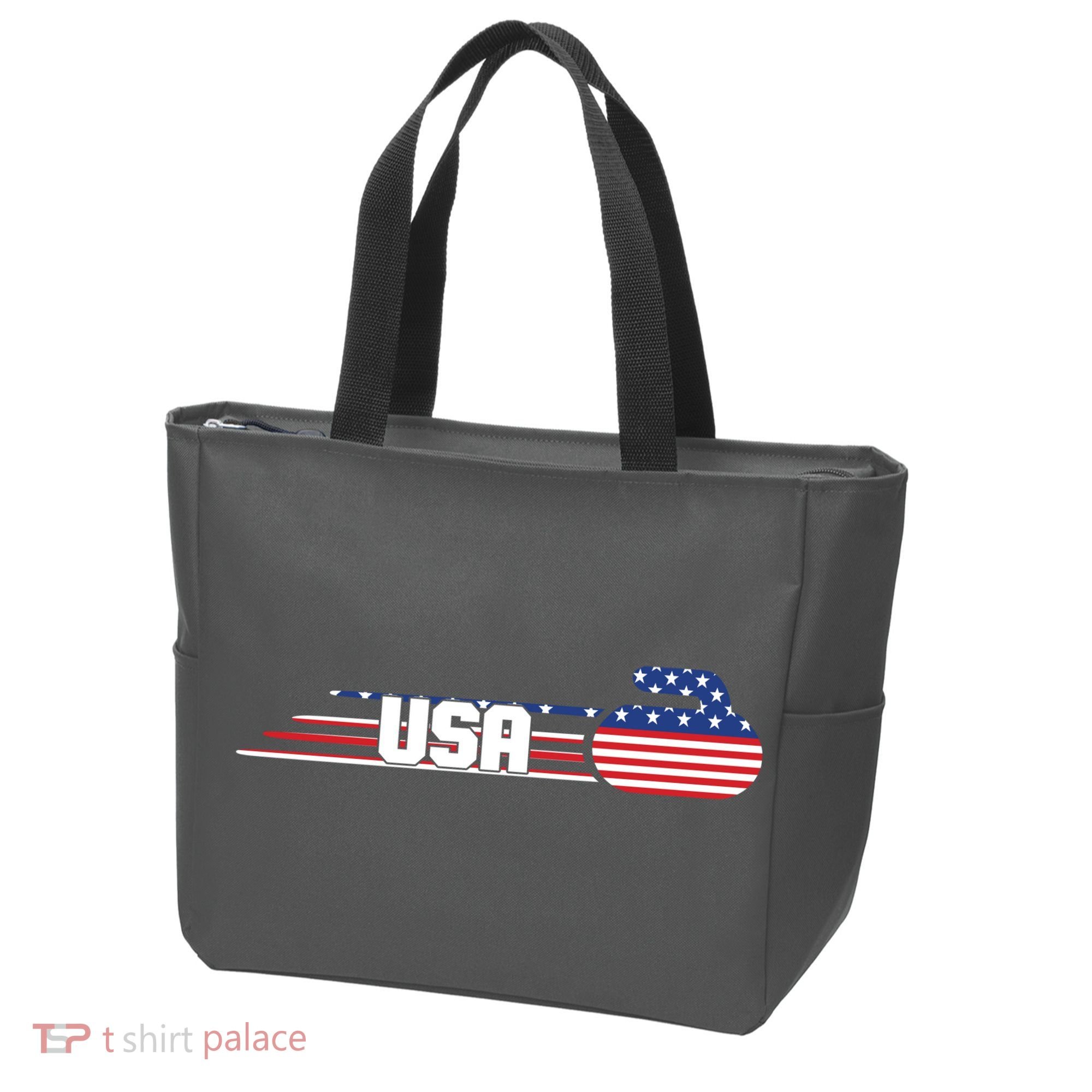 Cool USA Curling Team Sports Logo Tote Bag