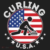 Cool USA Curling Team Flag Emblem Logo Women's Sweatshirt thumb 2