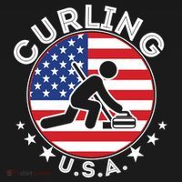 Cool USA Curling Team Flag Emblem Logo Apron thumb 3