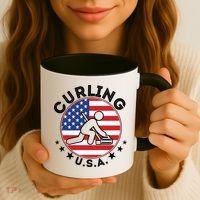 Cool USA Curling Team Flag Emblem Logo Coffee Mug thumb 3