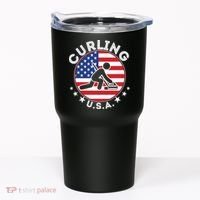 Cool USA Curling Team Flag Emblem Logo Tumbler thumb 0