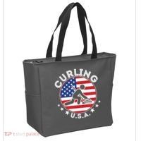 Cool USA Curling Team Flag Emblem Logo Tote Bag thumb 2