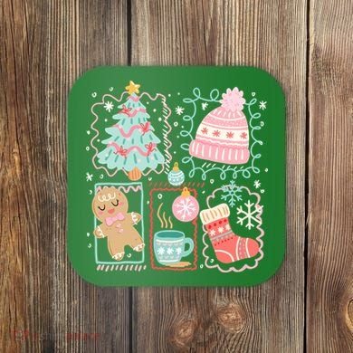 Cute Ugly Christmas Design Tree Coquette Coaster
