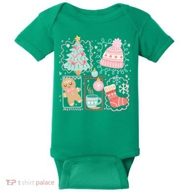 Cute Ugly Christmas Design Tree Coquette Baby Bodysuit
