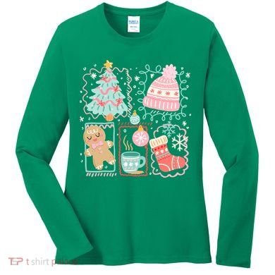 Cute Ugly Christmas Design Tree Coquette Women's Long Sleeve Shirt