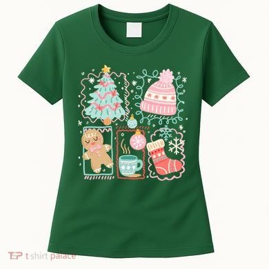 Cute Ugly Christmas Design Tree Coquette Women's T-Shirt