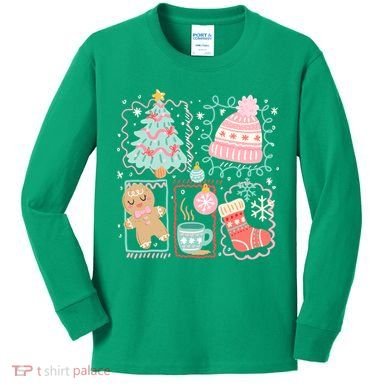 Cute Ugly Christmas Design Tree Coquette Kids Long Sleeve Shirt