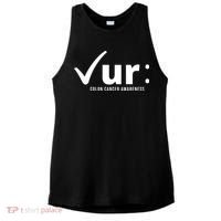Check Ur Colon Cancer Awareness Ladies PosiCharge Tri-Blend Wicking Tank thumb 0