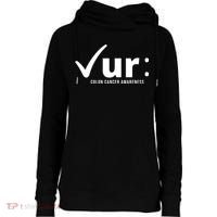 Check Ur Colon Cancer Awareness Womens Funnel Neck Pullover Hood thumb 0