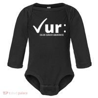 Check Ur Colon Cancer Awareness Baby Long Sleeve Bodysuit thumb 0