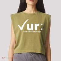 Check Ur Colon Cancer Awareness Garment-Dyed Women's Muscle Tee thumb 2