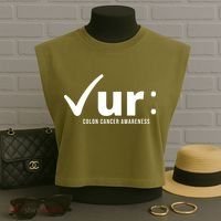 Check Ur Colon Cancer Awareness Garment-Dyed Women's Muscle Tee thumb 3