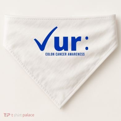 Check Ur Colon Cancer Awareness USA-Made Doggie Bandana