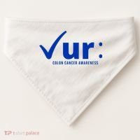 Check Ur Colon Cancer Awareness USA-Made Doggie Bandana thumb 0