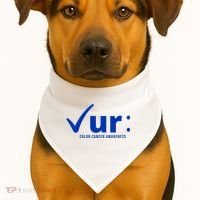 Check Ur Colon Cancer Awareness USA-Made Doggie Bandana thumb 1
