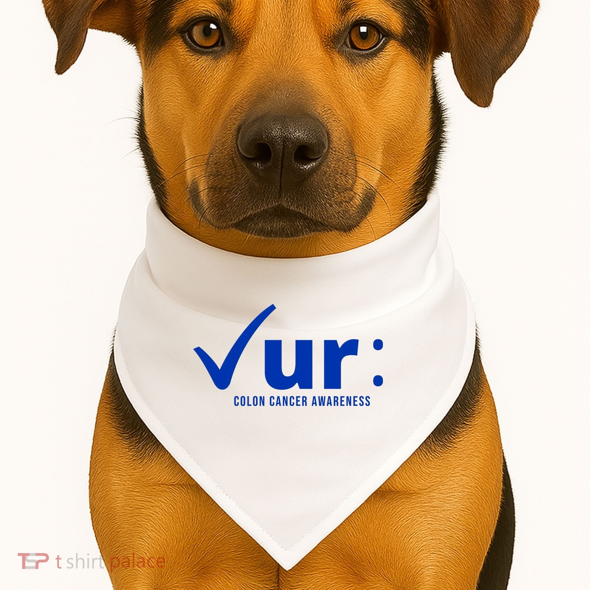 Check Ur Colon Cancer Awareness USA-Made Doggie Bandana