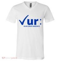 Check Ur Colon Cancer Awareness V-Neck T-Shirt thumb 0