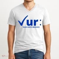 Check Ur Colon Cancer Awareness V-Neck T-Shirt thumb 2