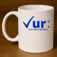 Check Ur Colon Cancer Awareness 11oz C Handle Ceramic Mug thumb 4