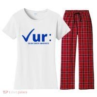 Check Ur Colon Cancer Awareness Women's Flannel Pajama Set thumb 0