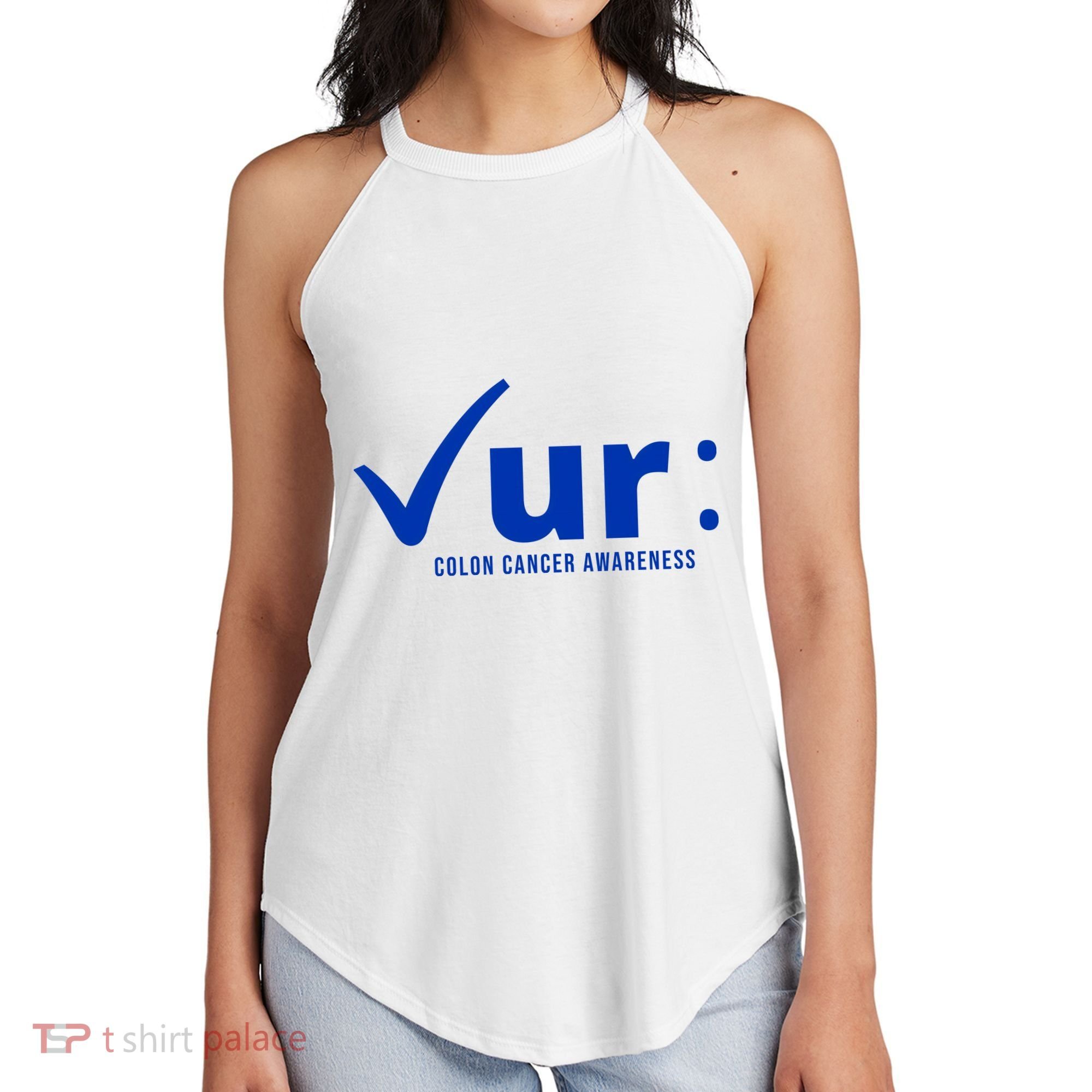 Check Ur Colon Cancer Awareness Women's Perfect Tri Rocker Tank