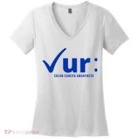 Check Ur Colon Cancer Awareness Women's V-Neck T-Shirt thumb 0